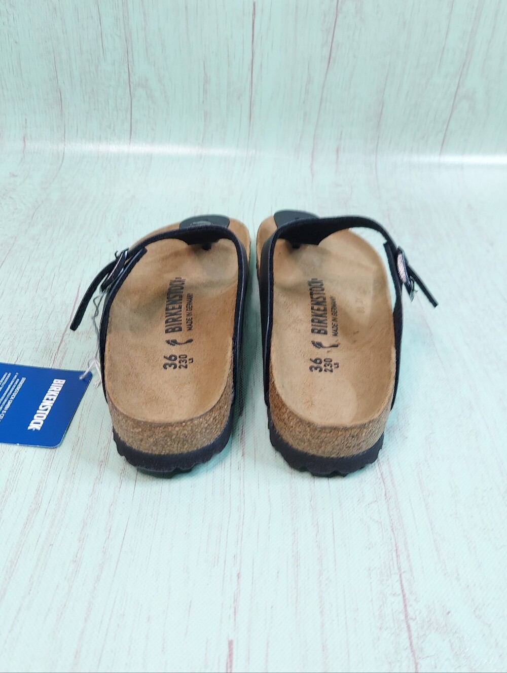 Birkenstock Gizeh Black Leather Sandals Sz 36 L5 - Picture 6 of 15